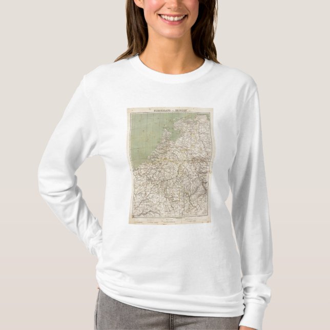 T-shirt Pays-Bas et carte d'atlas de la Belgique (Devant)