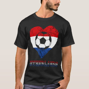 T-shirt Pays-Bas Heart Dutch Flag Ball Pays-Bas Socc