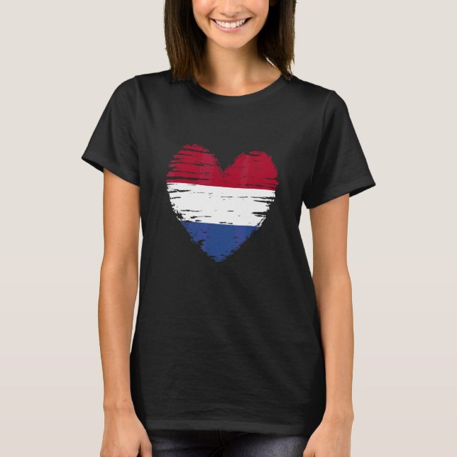 T-shirt Pays-Bas Heart Dutch Flag Dutch Pride (Devant)