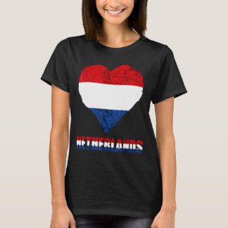 T-shirt Pays-Bas Heart Dutch Pride Pays-Bas Flag Hol