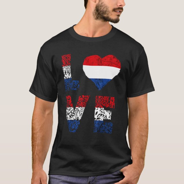 T-shirt Pays-Bas Love Heart Dutch Pride Nederland (Devant)