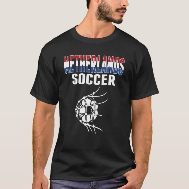 T-shirt Pays-Bas Soccer Ball In Net Néerlandais Football S (Devant)