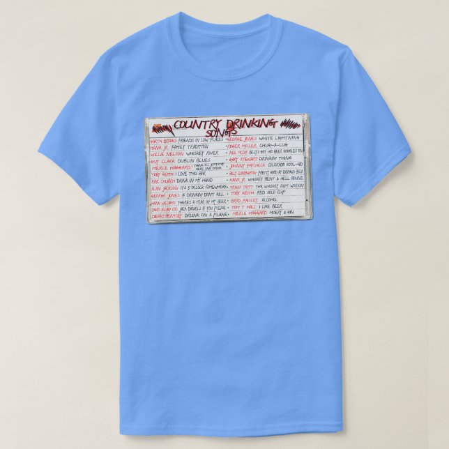T-shirt Pays Boire Chansons Cassette Mix Bande (Design devant)