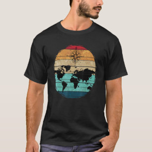 T-shirt Pays Cartographie Compass Voyager Retro Monde