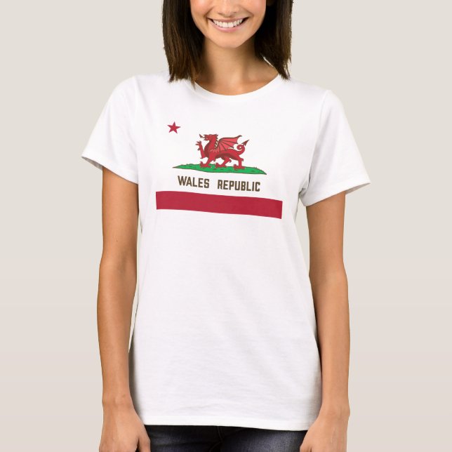 T-shirt Pays de Galles République Drapeau de dragon Pride  (Devant)