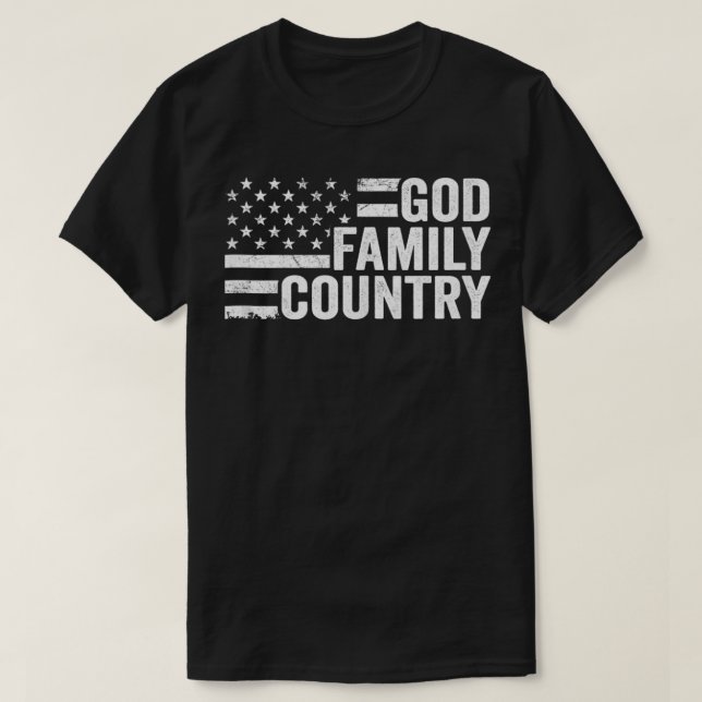 T-shirt Pays de la famille de Dieu - Patriotique Christian (Design devant)