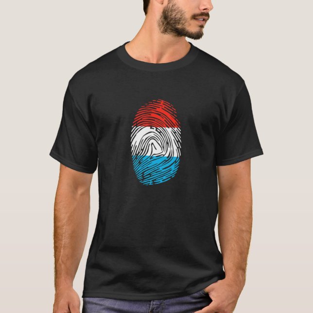 T-shirt Pays de Luxembourg Indicateur ADN d'empreintes dig (Devant)