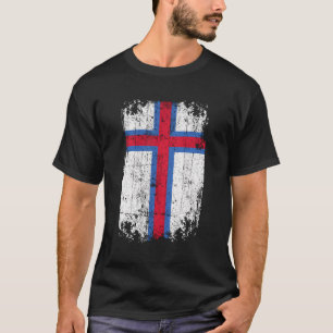 T-shirt Pays Drapeau Souvenir Grunge Drapeau Îles Féroé