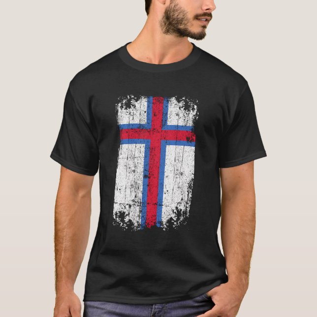 T-shirt Pays Drapeau Souvenir Grunge Drapeau Îles Féroé (Devant)