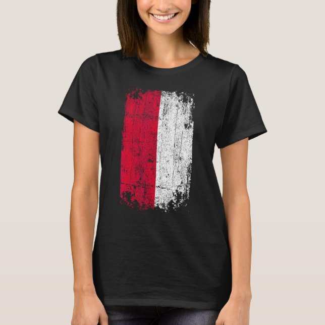 T-shirt Pays Drapeau Souvenir Grunge Drapeau Monaco (Devant)