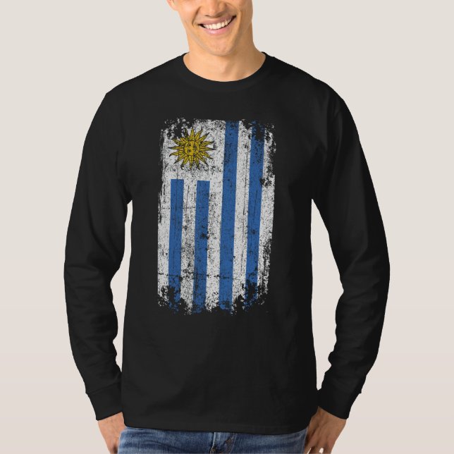 T-shirt Pays Drapeau Souvenir Grunge Drapeau Uruguay (Devant)