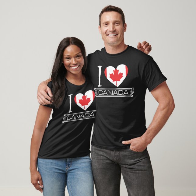 T-shirt Pays du drapeau d'amour Canada (Unisexe)