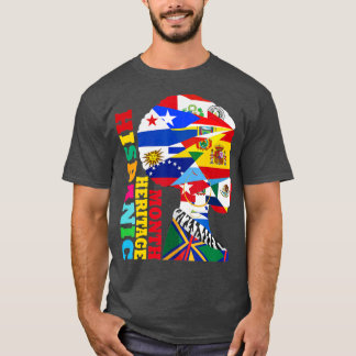 T-shirt Pays du Mois du patrimoine hispanique Drapeaux lat