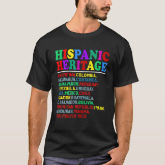 T-shirt Pays du Mois du patrimoine hispanique national