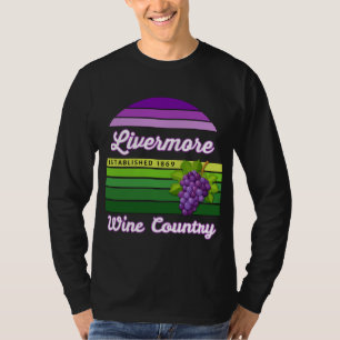 T-shirt Pays du vin de Livermore Raisins rayures violettes