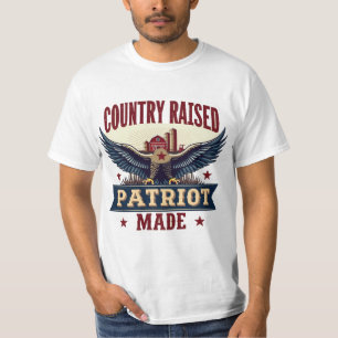T-shirt Pays élevé Patriot Fabriqué Aigle avec la grange e