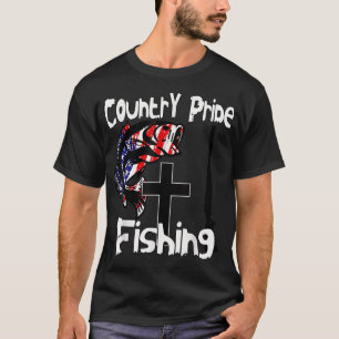 T-shirt Pays Fierté Dieu Armes et pêche Croix chrétienne