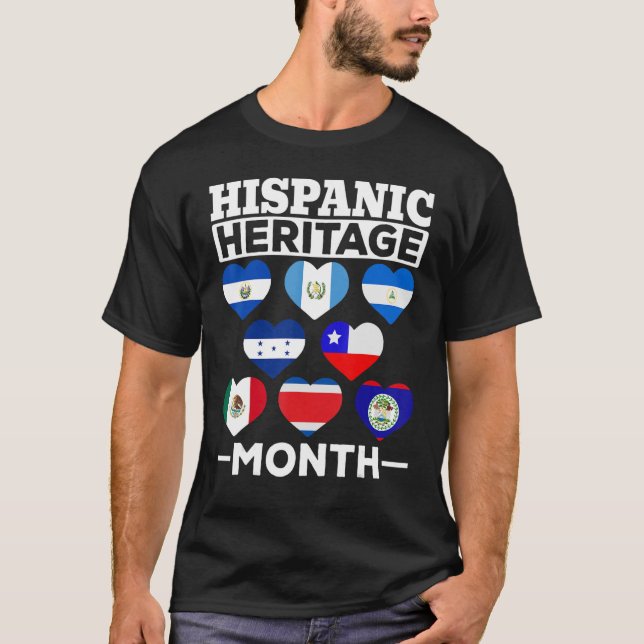 T-shirt Pays hispaniques Coeurs Patrimoine hispanique lati (Devant)