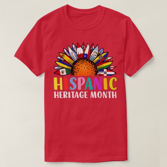 T-shirt Pays hispaniques latino-américains du Mois du patr (Design devant)