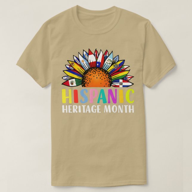 T-shirt Pays hispaniques latino-américains du Mois du patr (Design devant)