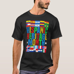 T-shirt Pays Latina Drapeau Hispanique Mois du patrimoine 