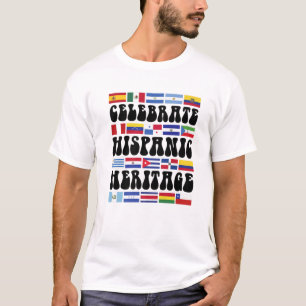 T-shirt Pays Latine Drapeaux Coeur Héritage Hispanique Mon