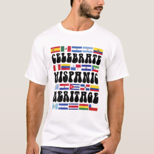T-shirt Pays Latine Drapeaux Coeur Héritage Hispanique Mon