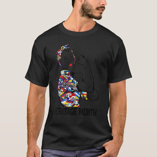 T-shirt Pays latino-américains Drapeau Héri hispanique nat (Devant)