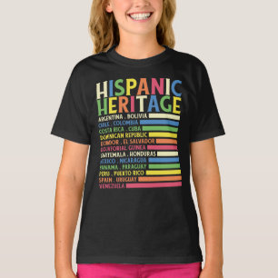 T-shirt Pays latino-américains Mois du patrimoine hispaniq