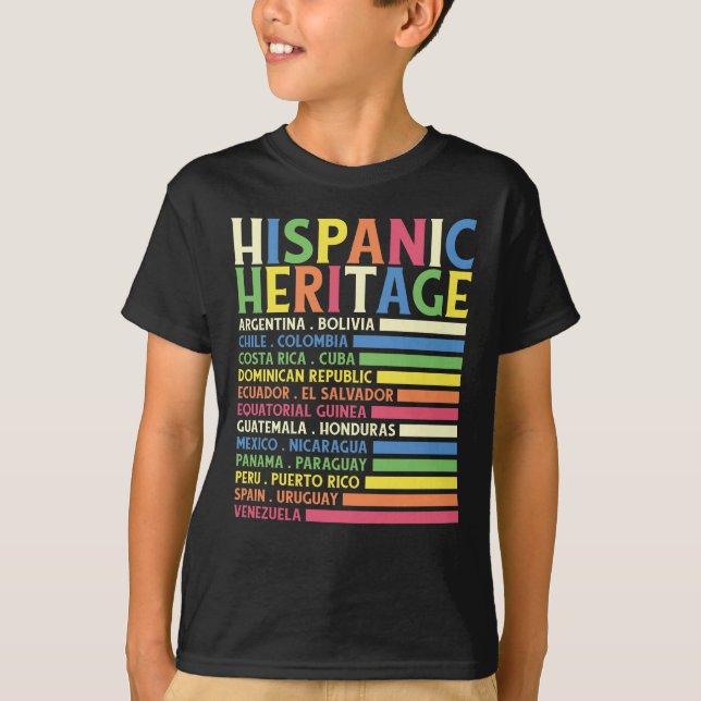 T-shirt Pays latino-américains Mois du patrimoine hispaniq (Devant)