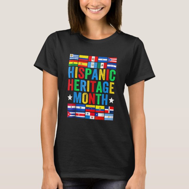 T-shirt Pays latins Drapeau Hispanique Mois du patrimoine  (Devant)