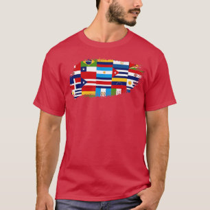 T-shirt Pays latins Drapeau Hispanique Mois du patrimoine 