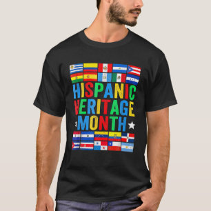 T-shirt Pays latins Drapeau Hispanique Mois du patrimoine