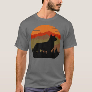T-shirt Pays vintage Rugged Retro Ciel et Forêt Corgi Do