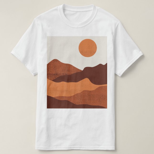 T-shirt Paysage Abstrait Boho Chic Desert Mountains (Design devant)