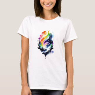 T-shirt Paysage Abstrait de l'Imaginaire d'aquarelle arc-e