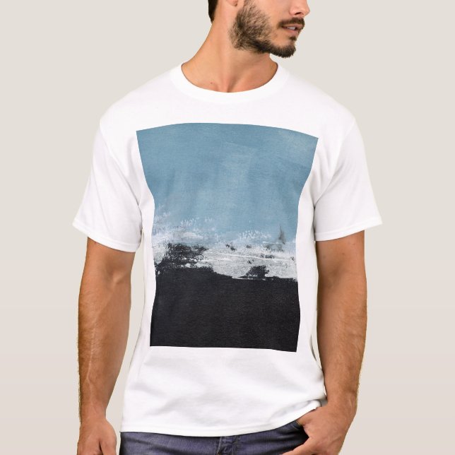 T-shirt Paysage Abstrait Et Créatif Peint À La Main. (Devant)