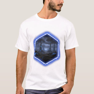 T-shirt Paysage Alien Bleu Avec Mandelbrot