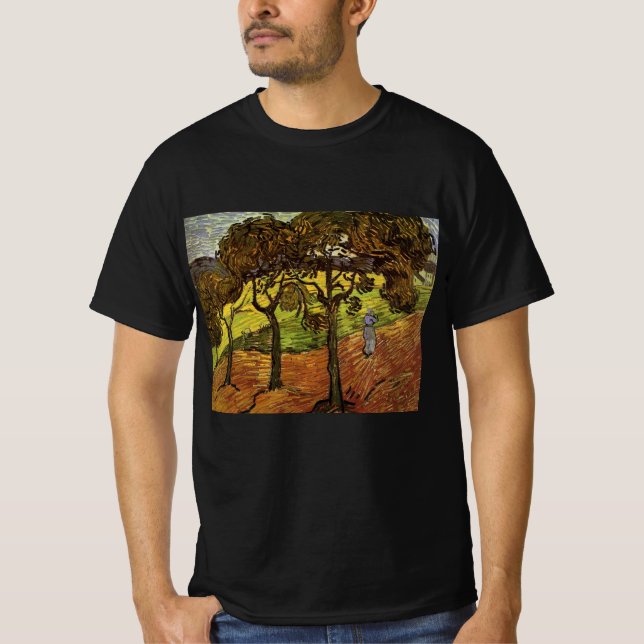 T-shirt Paysage, Arbres et Personnages de Vincent van Gogh (Devant)