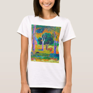 T-shirt Paysage avec cochon et cheval, Gauguin