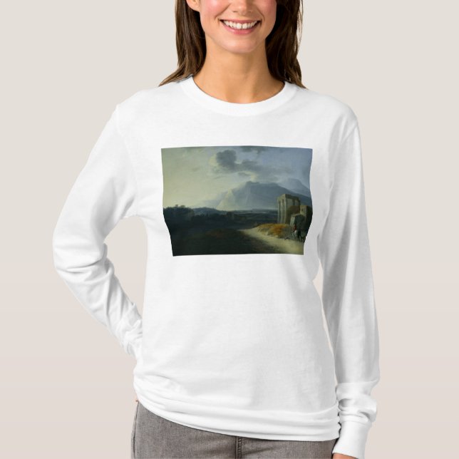 T-shirt Paysage avec le bâti Stromboli (Devant)