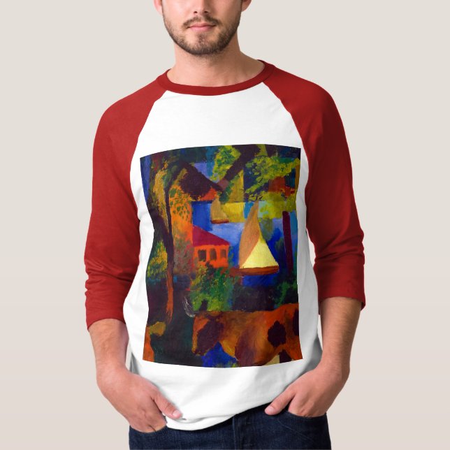 T-shirt Paysage avec vaches, 1914 par août Macke (Devant)