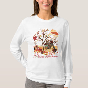 T-shirt Paysage bienvenu d'automne d'automne