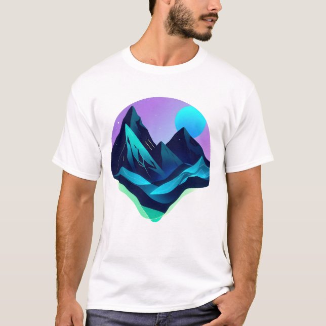T-shirt paysage bioluminescent (Devant)