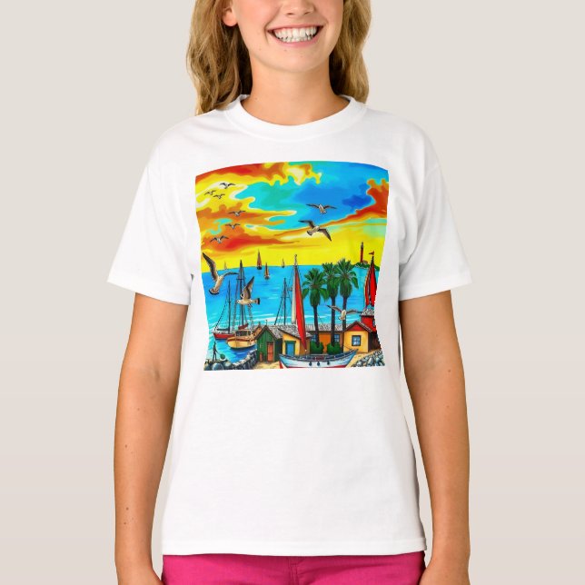 T-shirt Paysage côtier de rêve (Devant)