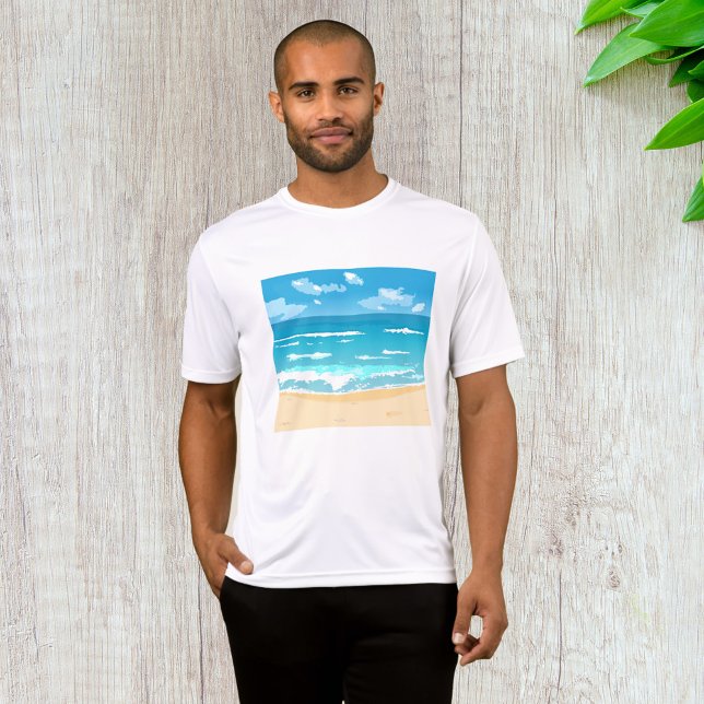 T-shirt Paysage côtier tropical d'Ocean Beach (Créateur téléchargé)
