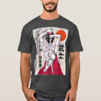 T-shirt Paysage culturel japonais Samurai Vintage Sakura C
