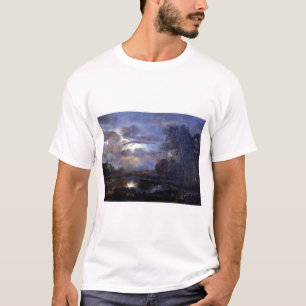 T-shirt Paysage d'Aert van der Neer Moonlit avec le pont