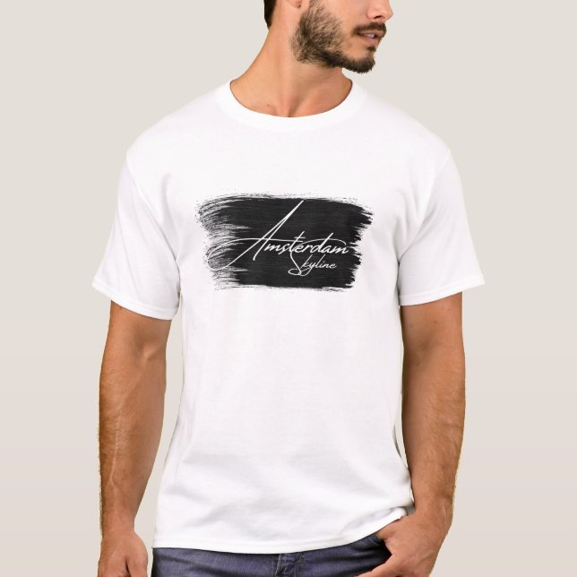 T-shirt Paysage d'Amsterdam en écriture (Devant)