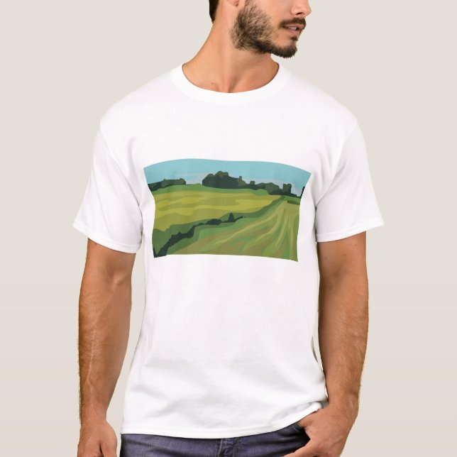 T-shirt Paysage de Campagne Verte (Devant)